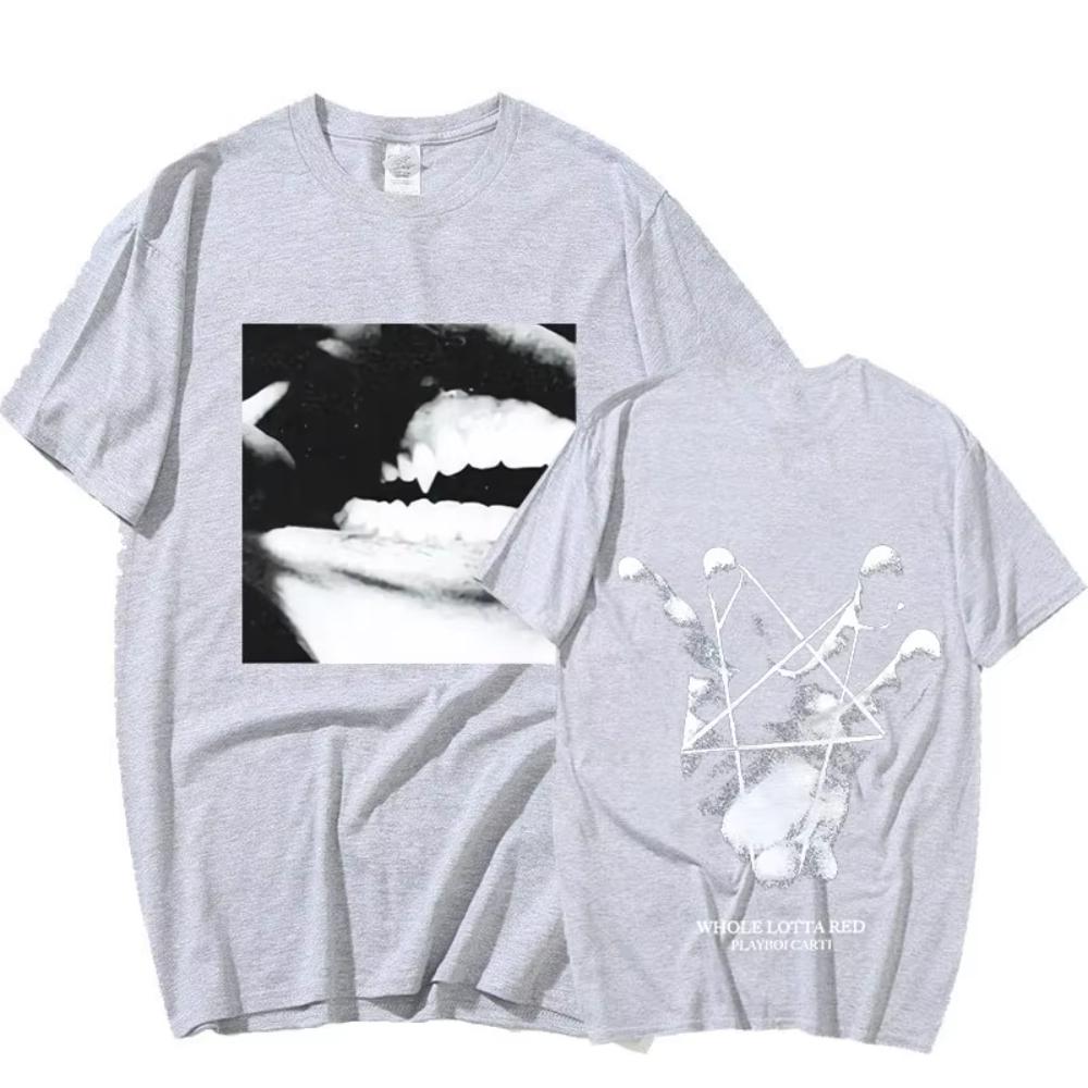 Hip Hop Rapper Playboi Carti Tshirt Music Album Whole Lotta Red Men Women Casual Tee Shirt Fashion Oversized Tshrit Streetwear