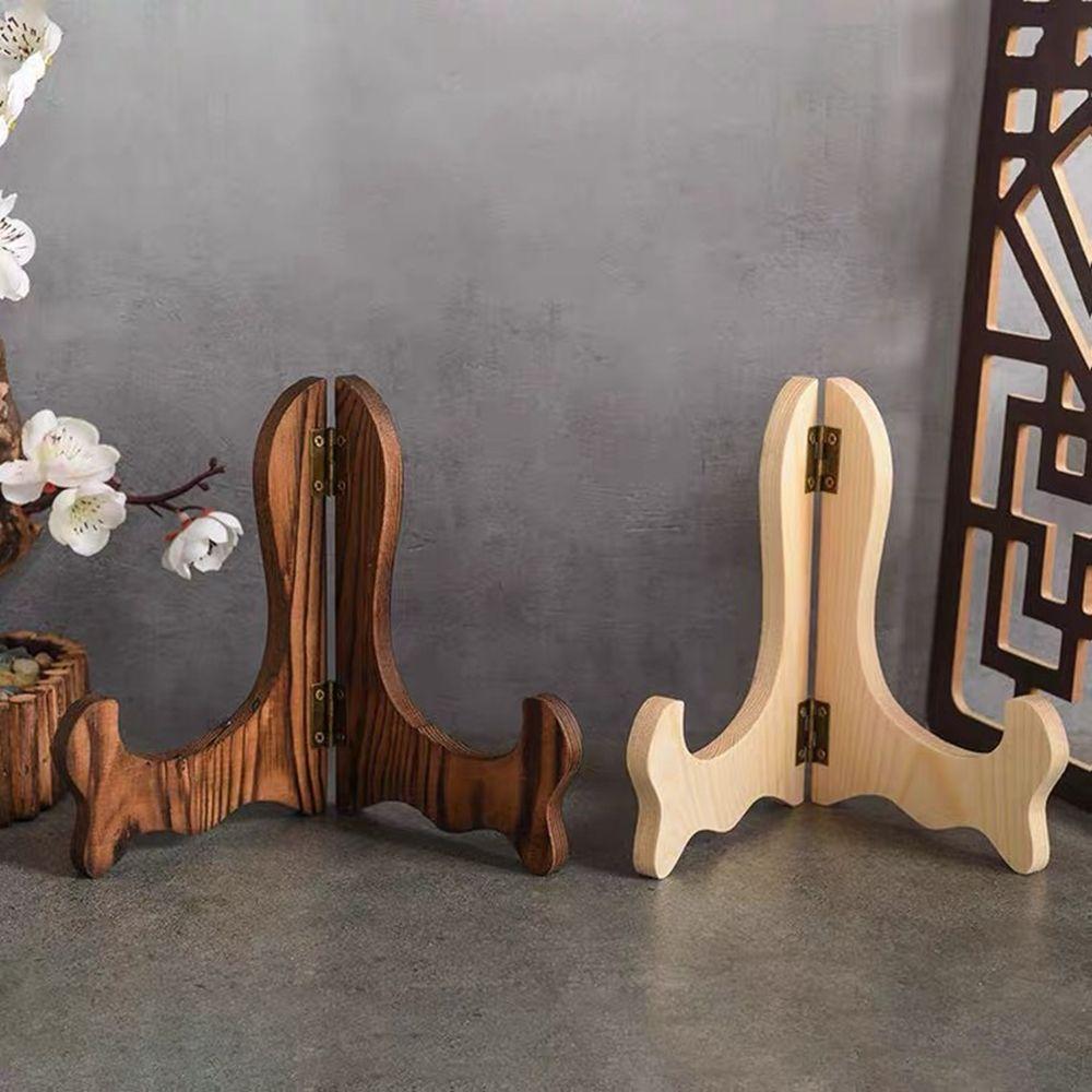 Retro Home Decor Porcelain Plate Display Foldable Storage Rack Easel Decorative Rack Display Stand