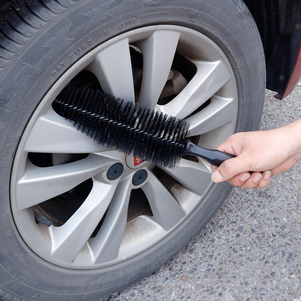 Car Detailing Brush Auto Wheel Brush Tire Cleaning Brushes Tools Car Rim Scrubber Cleaner Duster Handle Motorcycle Truck Wheels