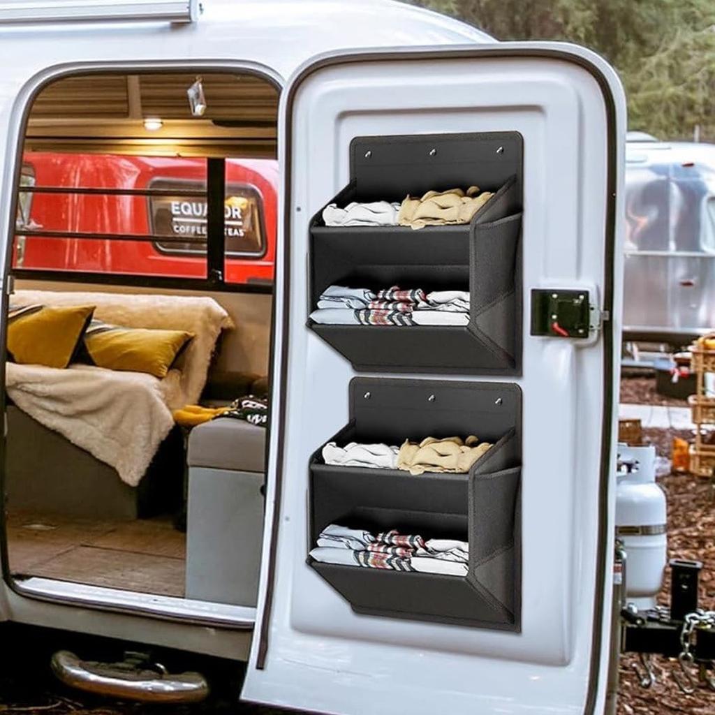 Tear Resistant Fabric Hanging Shoe Rack With Frame for Campers Closet Cabinet Storage Solution