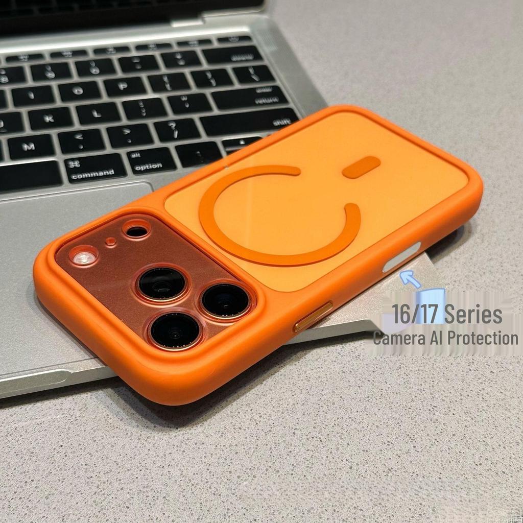 Совместим с iPhone 17 Pro Max: Магнитный прозрачный чехол с большим окном и защитой кнопок.