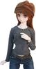 DD Compatible Long Sleeve Dark Round Simple To Daily 60cm BJD Doll Clothes [Petite Marie] 1/3 T-shirt, Gray, Collar, Wear, T-shirt, Casual, Doll,