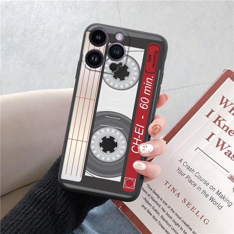 Чехлы для телефонов для iPhone 15 Pro 6 14 XS 13 Max XR 12 Mini 7 Plus X SE 8 11 Забавный ретро-телефон с камерой и рисунком Мягкий противоударный бампер из ТПУ