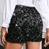Шорты с пайетками Yousheng для женщин, эластичная талии, прямые штанины, блестящие мини-шорты для вечеринок, высокая талия, блестящие наряды для ночного клуба