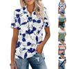 Женская мода с коротким рукавом и принтом на пуговицах