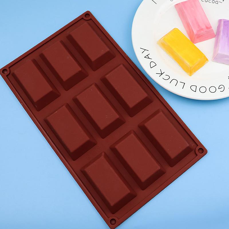 1 шт. 9-гнездная силиконовая форма для торта Financier в форме кирпича, формы для печенья, шоколада, противень для выпечки, кондитерские изделия, десерты, инструменты для выпечки