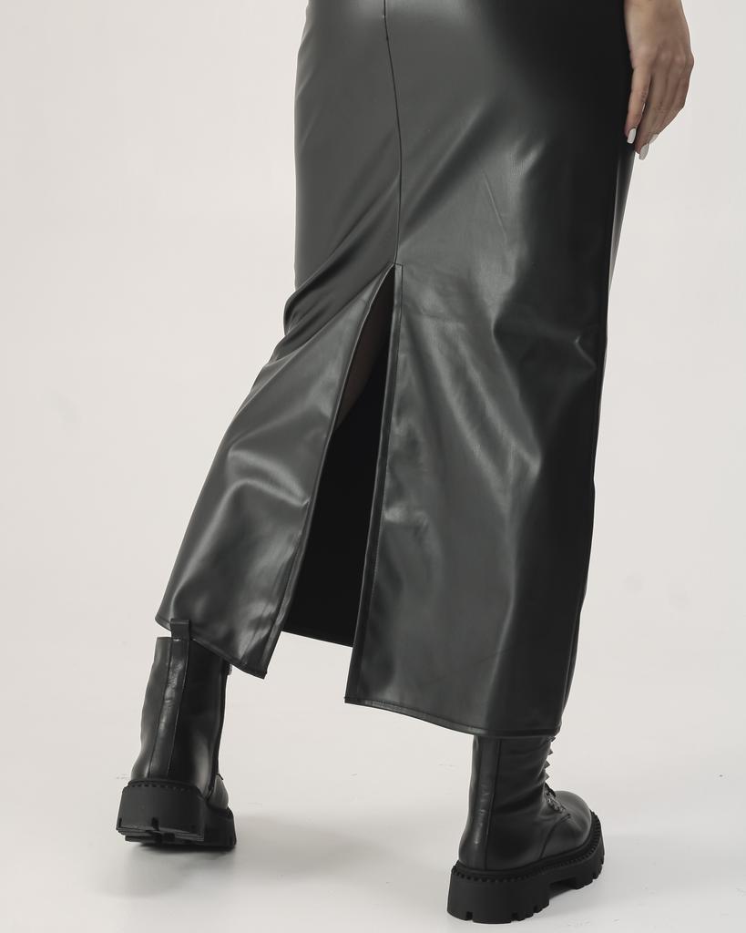 Платье кожаное MZR 21104 S черное