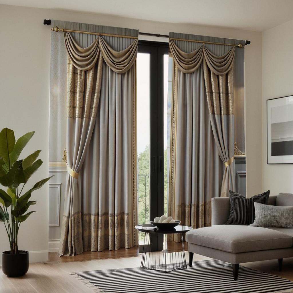 2-х компонентная цифровая печать HD штор имитация балдахина серая серия золотой пэчворк украшение дома стиль украшения гостиная b