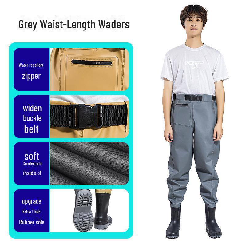 Модель Yili 23, высокие вейдерсы с 3D-карманами из ПВХ и резиновыми сапогами