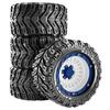 4 Pieces RC Tire and Wheel Assemblies Aggressive Pattern Wheels with Rubber Tires MultiComponent