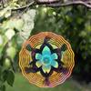 25.4cm Rotating Metal Wind Chime Vibrant Mandala Design Outdoor Hanging Decor for Garden Balcony Patio Creative Gift All Seasons