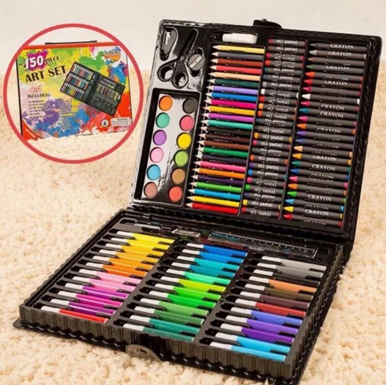 150 Colors Children's Drawing Set Pastel Watercolor Pen Soft Water Soluble Coloured Pencils Set