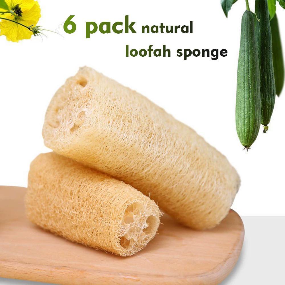 6 шт. в упаковке Натуральная мочалка для душа и тела Губка для мытья посуды F0O0