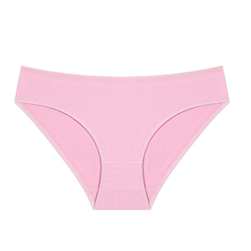 FINETOO Mid-waist Cotton Panty For Women Sexy Solid Color Lingerie Soft and Breathable Underwear