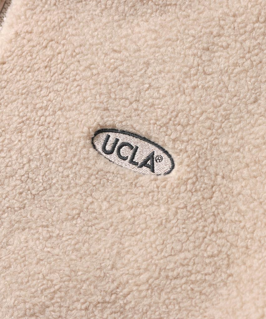 Унисекс флисовый утепленный джемпер UCLA с логотипом Street Circle [Бежевый](Ubauj27)