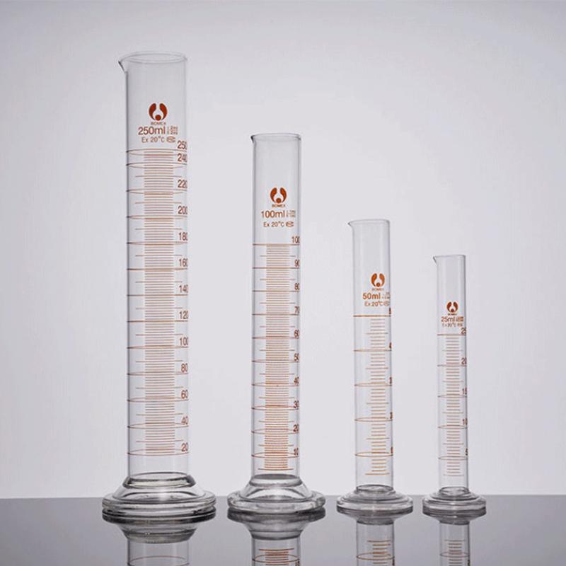 1 шт. Профессиональный толстостенный стеклянный градуированный мерный цилиндр, инструмент 5 мл 10 мл 25 мл 50 мл 100 мл, мерный цилиндр для лабораторного снабжения