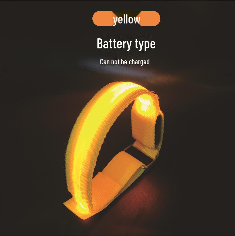 Светодиодная светоотражающая повязка на руку: Спортивный браслет с зарядкой через USB для бега в ночное время, езды на велосипеде, сигнальный фонарь с сетчатым дизайном.