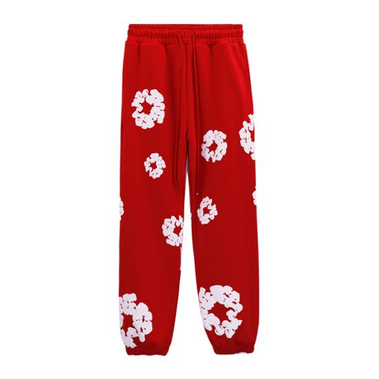 Женские спортивные штаны с эластичной талией, регулируемые на шнурке, женские спортивные брюки с цветочным принтом, спортивные повседневные брюки