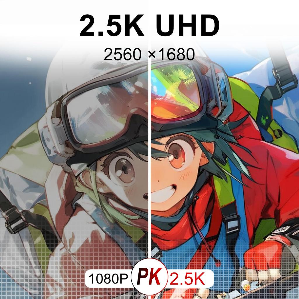 2K Ratio Gaming Monitor with sRGB Wide Color 500nits High Slim and VESA Adjustable Compatible with and More 15.6-inch 32 100% Gamut, Brightness,