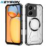 KEYSION Прозрачный магнитный чехол для Redimi 13C 4G Мягкий силикон+ПК Сверхпрочный Противоударный Чехол для телефона для Xiaomi POCO C65