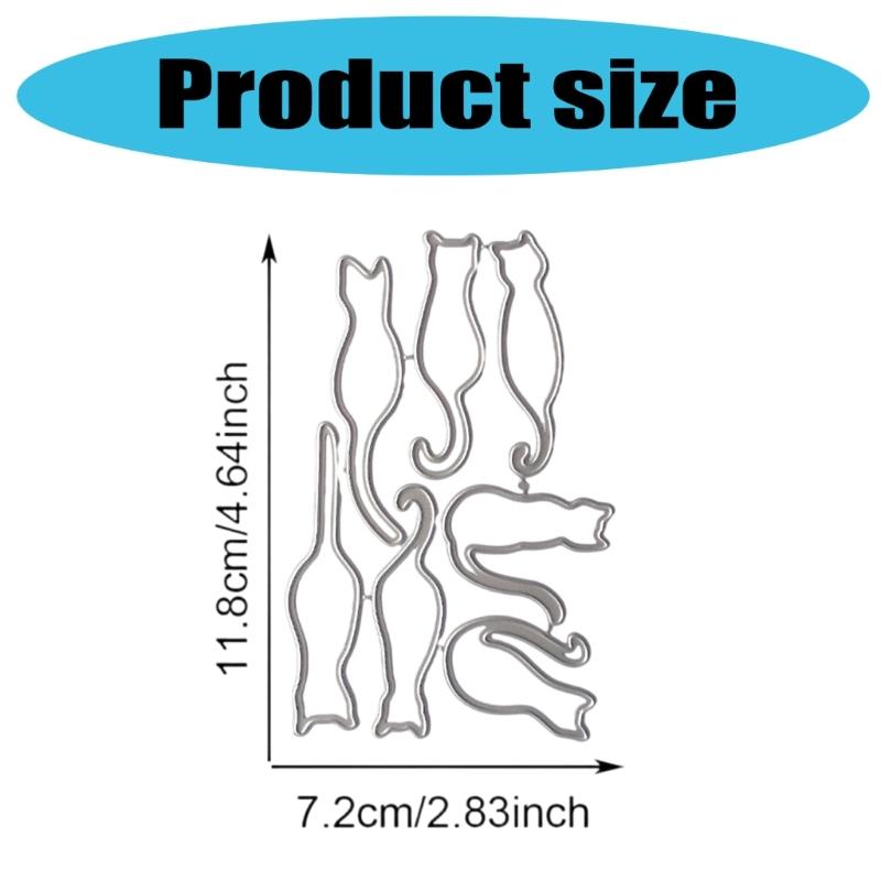Кошки Котенок Металлические Вырубные Штампы Трафареты для Тиснения Углеродистая Сталь Шаблоны для Вырезания для Изготовления Открыток Украшения Фотоальбома
