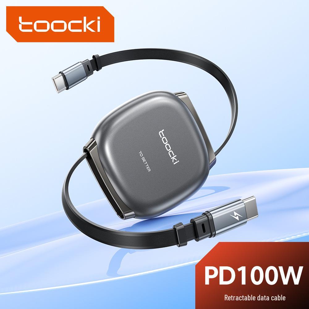 Выдвижной кабель Toocki 100 Вт для быстрой зарядки Apple, MacBook и Samsung