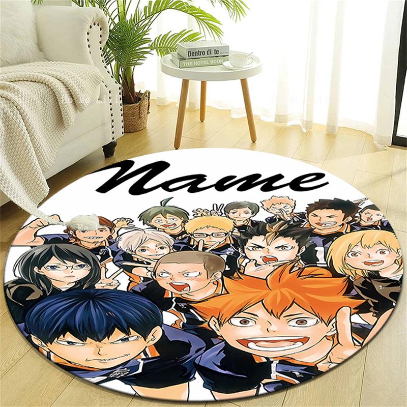 Personalized Haikyuu Round Chair Office Rug - Perfect for Mat, Office Chair & More - Ideal Gift for Birthdays and Holidays