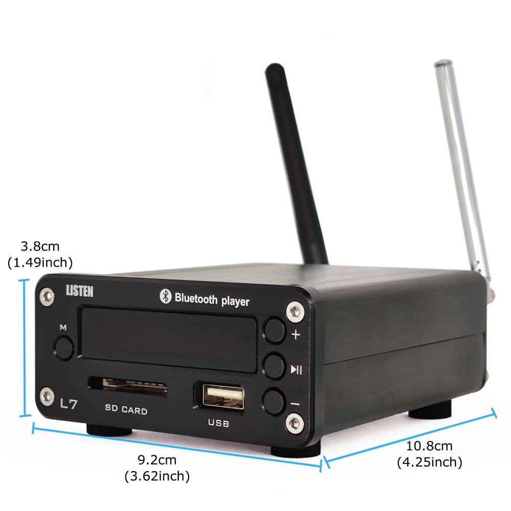 L7 HiFi Bluetooth 5.0 Receiver DAC Stereo Audio Preamp USB Music Player FM Radio Headphone Amp Supports U-Disk SD Hard Disk