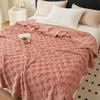Multicolor Waffle Fleece Throw Blanket For Home Comfort And Warmth