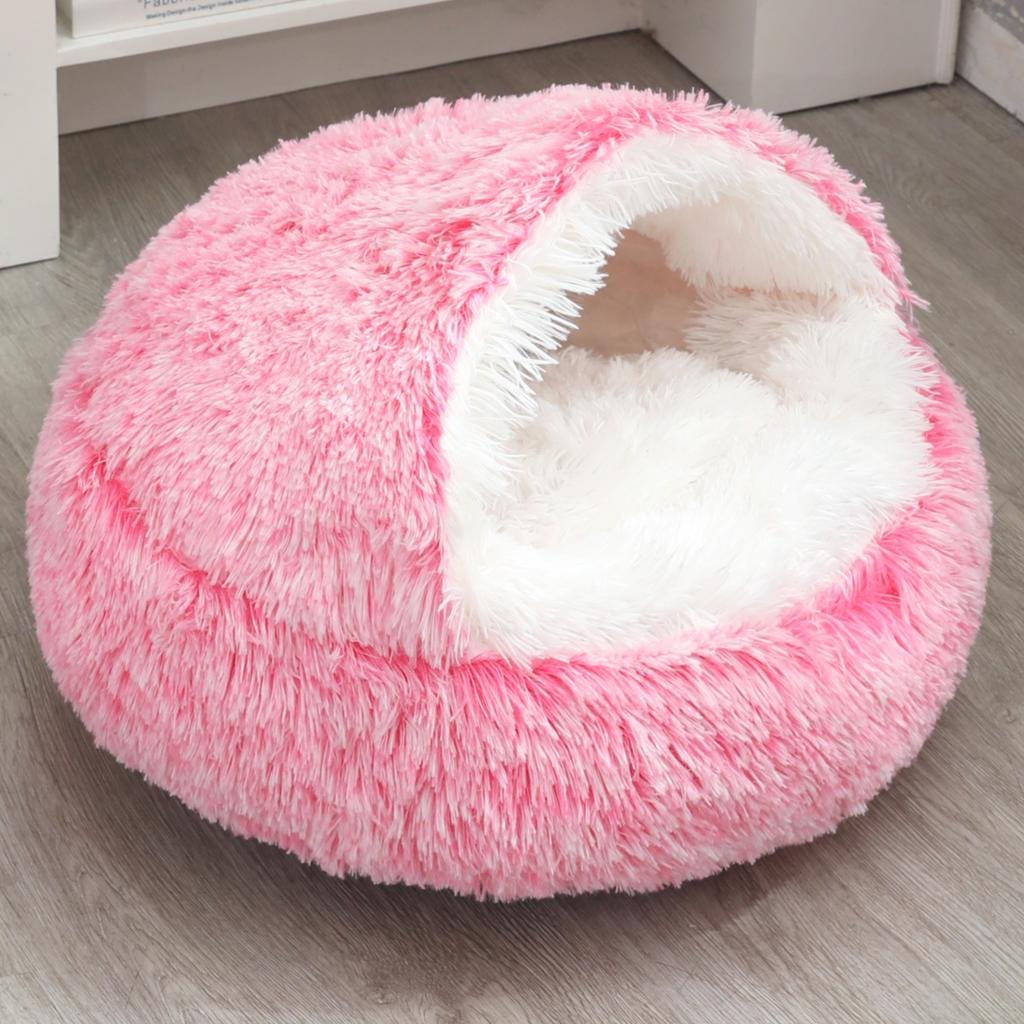 Cat Nest Semi-enclosed Winter Warm House Cat Villa Plush Cover Nest Four Seasons Dual-purpose Half-purpose Dog Nest
