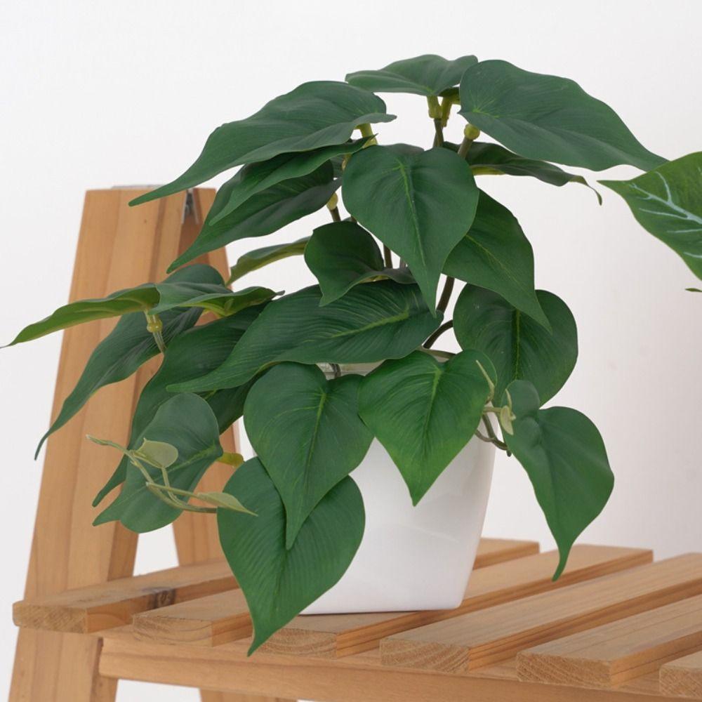 Тропические растения Зеленые растения в горшках Большая шелковая черепаха спина Бамбуковые листья Декор для свадебной вечеринки