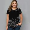 Летние женские футболки, топы с короткими рукавами, рубашки с цветочным принтом, футболки, повседневная свободная одежда для женщин, одежда больших размеров с круглым вырезом 5xl