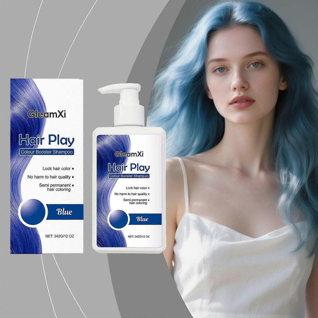 Gleamxi Blue Hair Shampoo Gentle Care Soft Hair Natural Color Hair Shine Shampoo