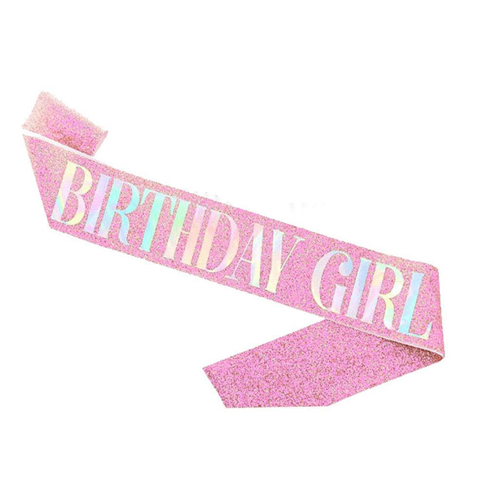 Блестящий ремень для этикета на день рождения с кожаным блестящим бронзовым плечевым ремнем с буквами для девочек, украшения для дня рождения, принадлежности для Дня Рождения для девочек