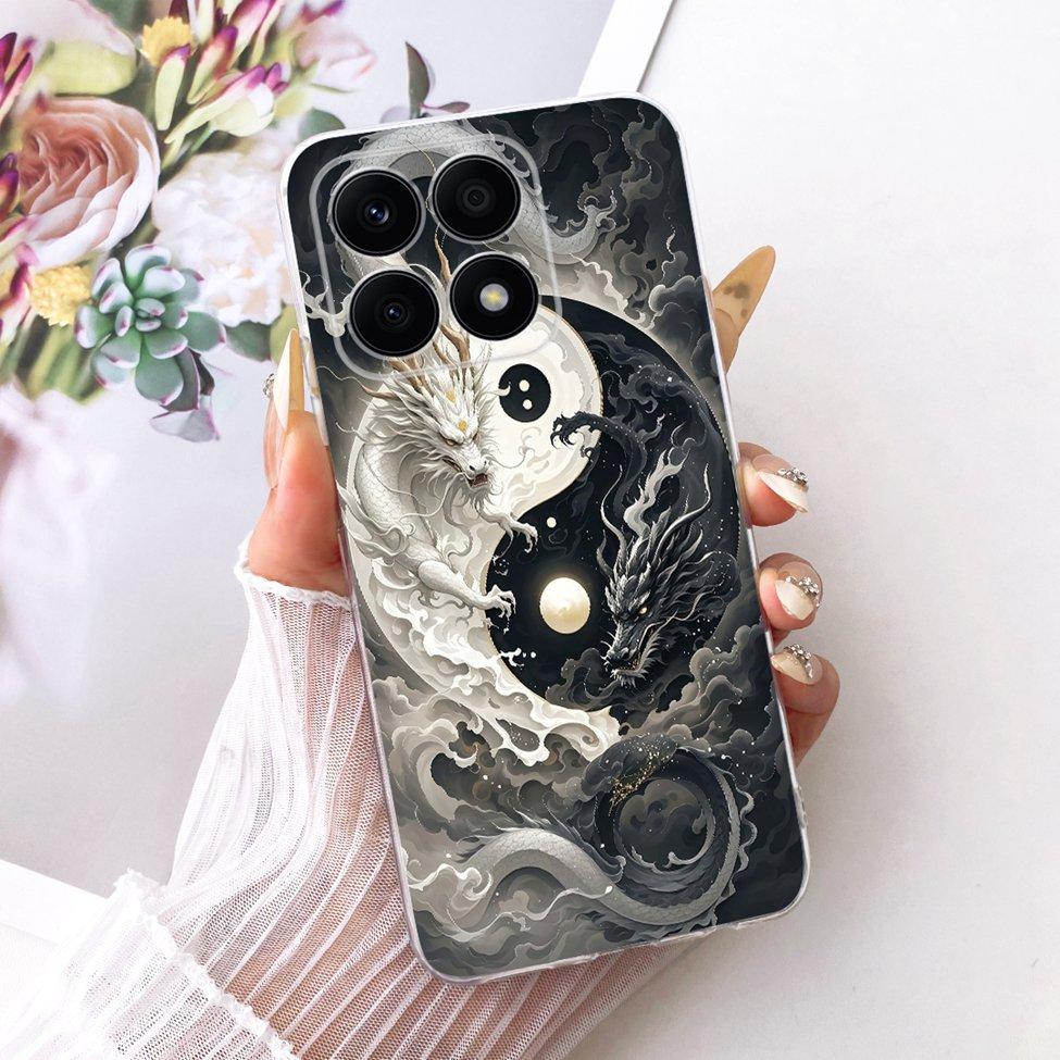 For Honor X8a 4G Case Transparent Cute Cat Fashion Butterfly Funny Painted Casing CRT-LX1 CRT-LX2 CRT-LX3