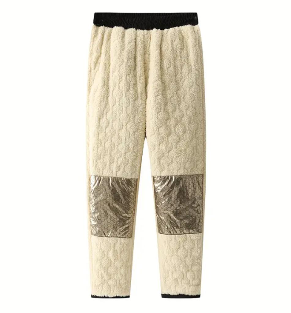 Мужские флисовые повседневные прямые спортивные штаны на кулиске