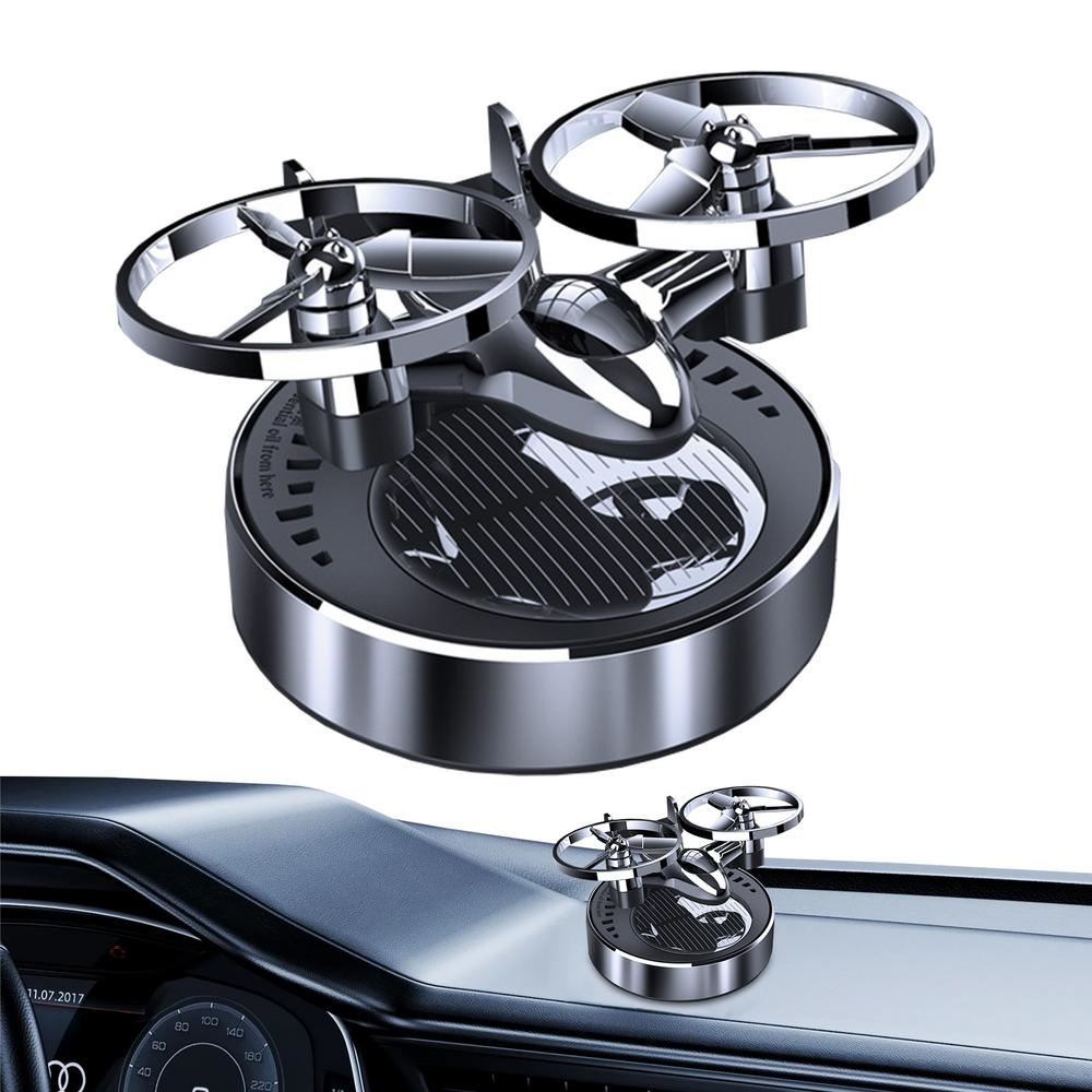 Car Interior Decoration Solar Powered Airplane Rotating Perfume Diffuser Decoration Car Airplane Rotating Air Freshener