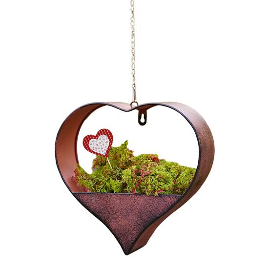 Настенный цветочный горшок в форме сердца для комнатных и уличных растений, металлическая вешалка для растений, декоративный садовый горшок