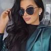 New Fashion Cat Eye Vintage Rose Gold Mirror Woman's Sunglasses Metal Reflective Flat Lens Tourism Sunglasses Mulyi-color Style
