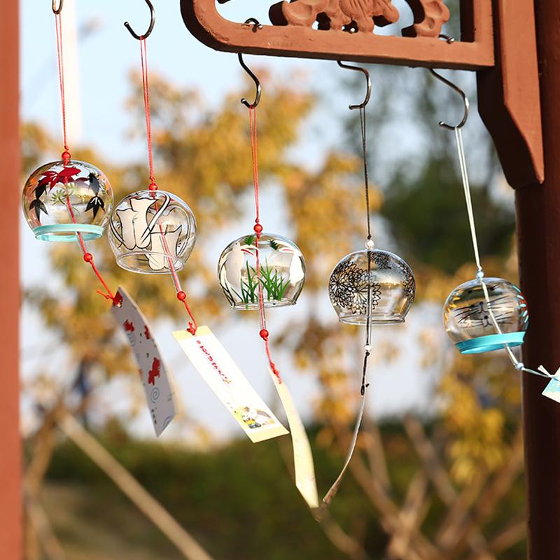 Japanese Wind Chimes Decorative Glass Wind Bell Home Doorbell Ornament Outdoor Garden Pendants Accessorie Room Decor