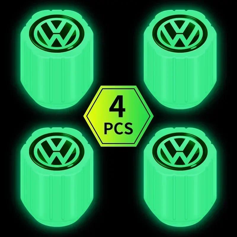 For VOLKSWAGEN VW Polo B5 Cars 2025 Hot For Volkswagen 4Pcs Luminous Car Tire Valve Caps Badge Emblem Auto Accessories For Volks