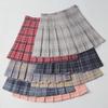 Women's High Waist A-Line Plaid Pleated Skirt - Korean Style, Autumn/Winter, Large Size, Student-Friendly