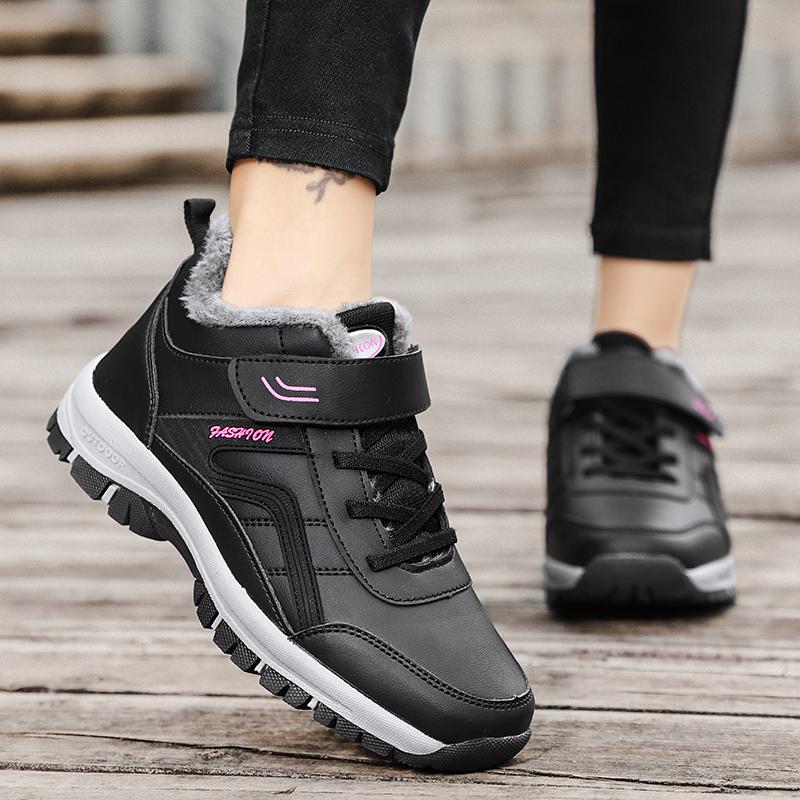 MCTIN Couple Sneakers Winter Plush Platform Warm Shoes for Women Casual Anti Slip Walking Shoes Men