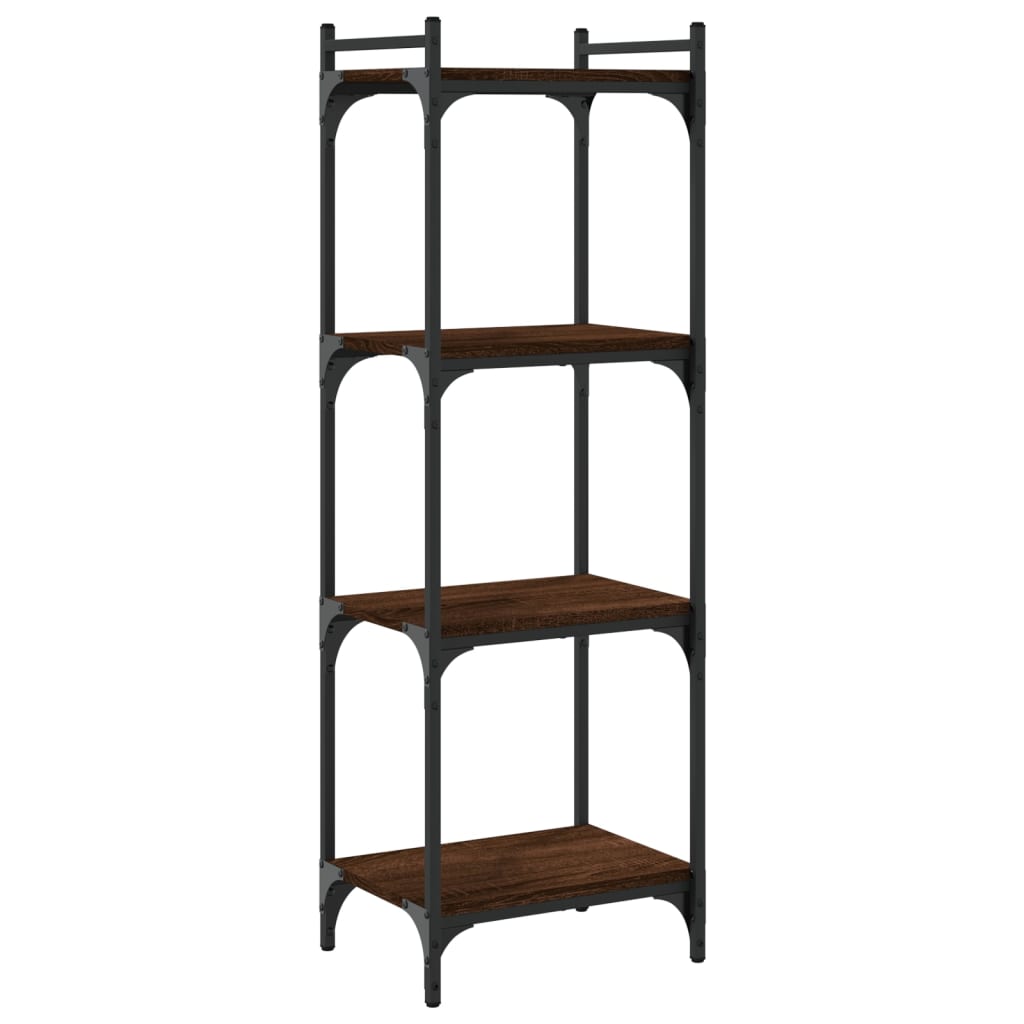 Bookshelf 4 Shelves Brown Oak Effect 40 x 30 x 120 cm Engineered Wood