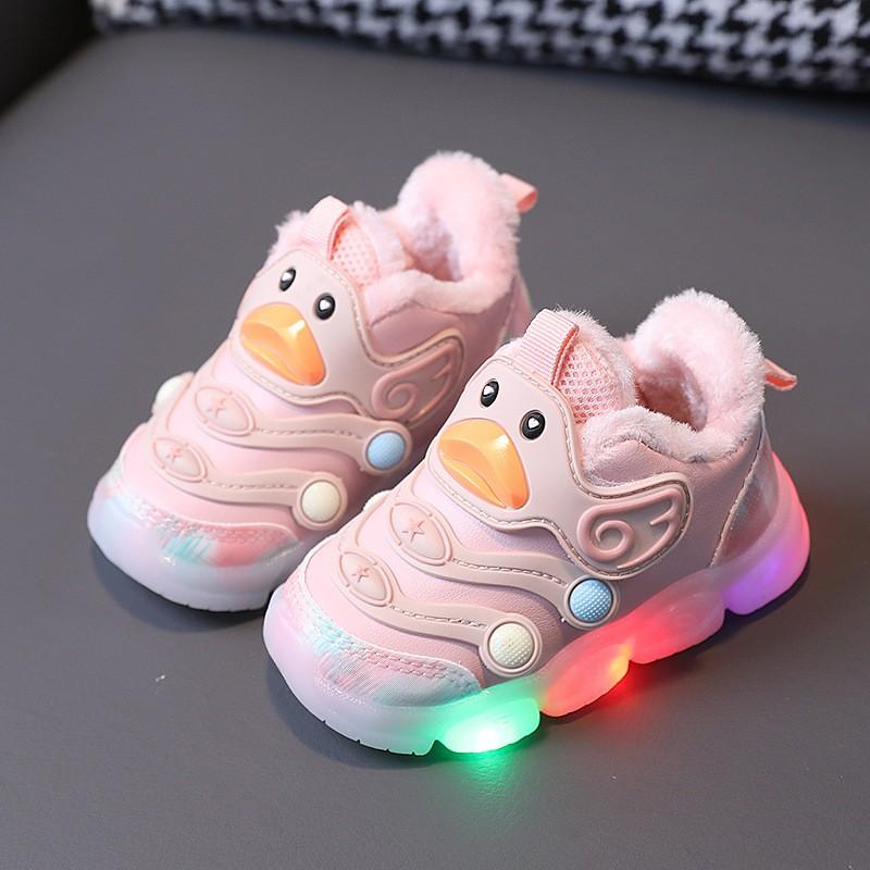 Baby Light-Up Sneakers Toddlers Soft Sole Breathable Mesh Walking Shoes With Cartoon Design