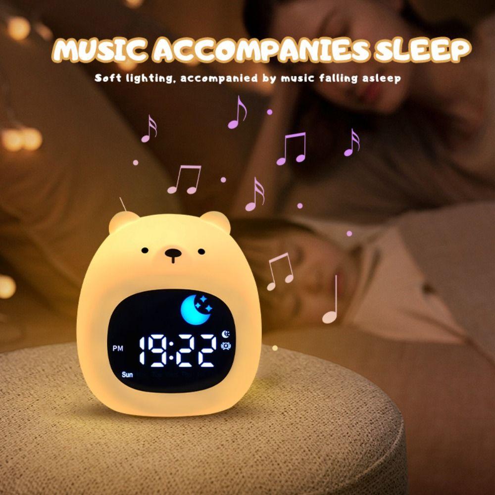 Pat Control Alarm Clock Animal-Shape Touch Night Light Sleep Training Clock  Bedroom