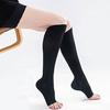 MKY Company Compression Socks Walkplus+ Compression Socks for Sleeping Open Toe Socks Office Black (L-XL)