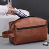Мужской кожаный дорожный деловой несессер для бритья и косметики, сумка для хранения, портативная косметичка, органайзер большой вместимости, ручные туалетные наборы