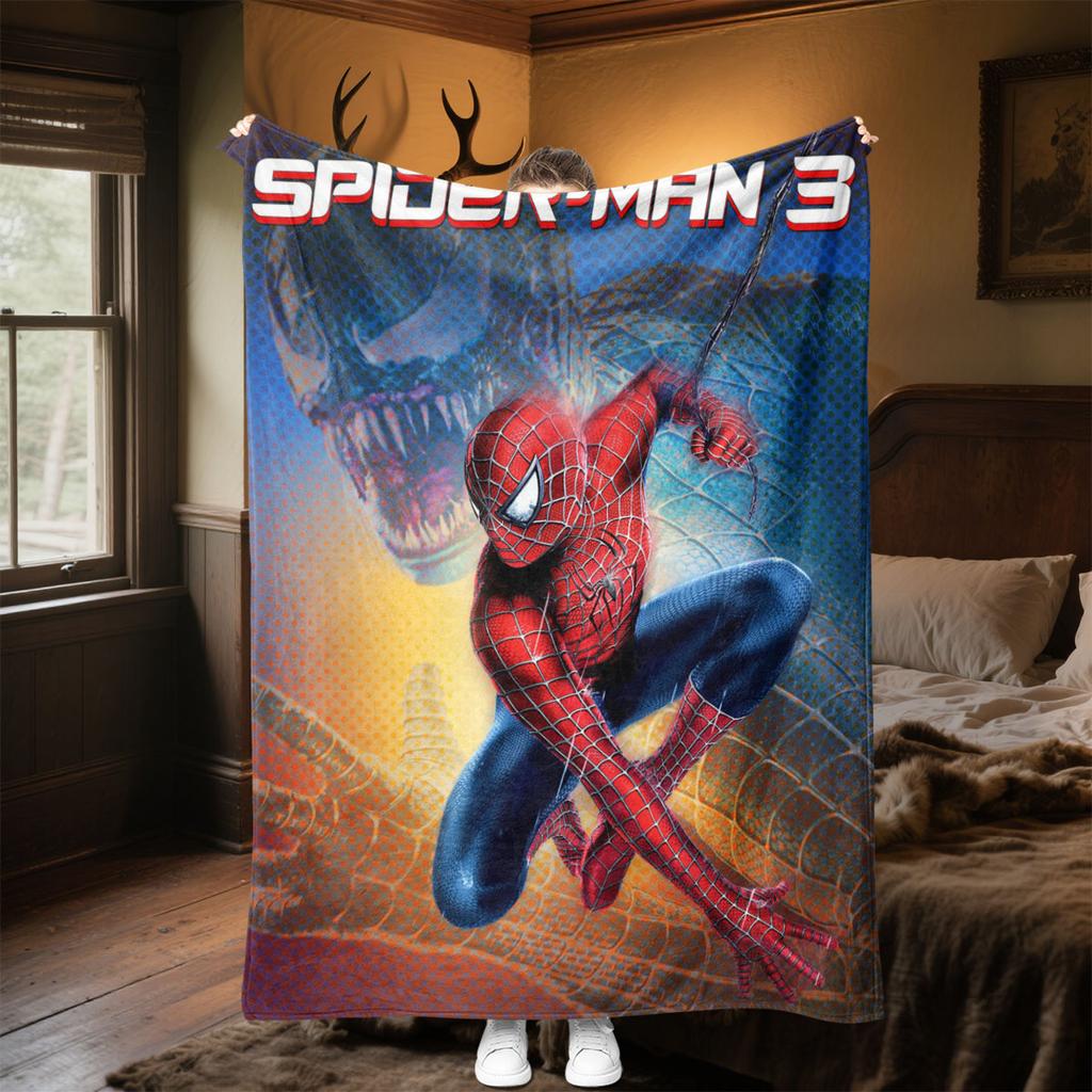 Spider-Man Patterned Comfortable Blanket. Super Soft Fleece, Soft, Comfortable, and Lightweight.Suitable as a Gift