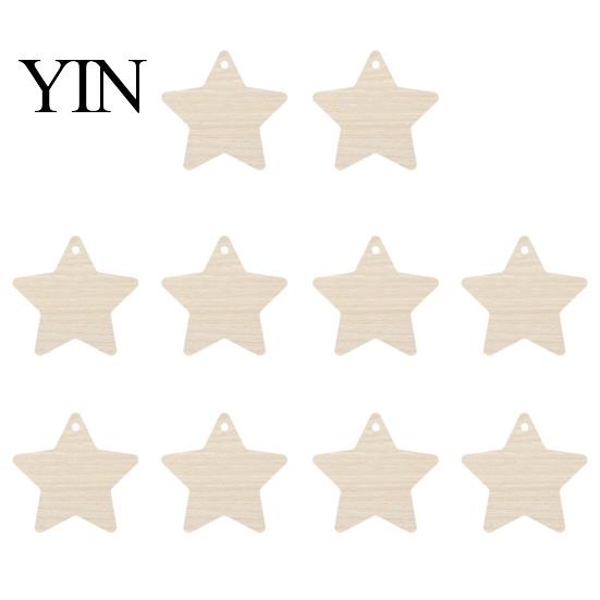 Unfinished Wood Blanks 10Pcs 2D Wooden Christmas Ornaments, Blank DIY Craft Hanging Tags, Indoor Festive Decor Tree Decorations, Slices for